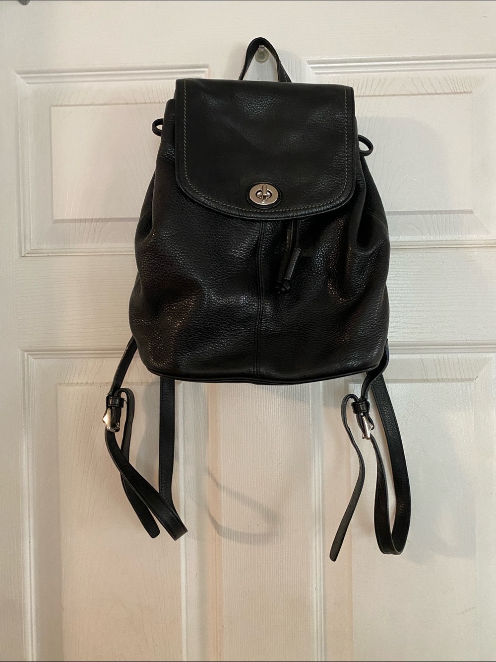 Coach vintage 9791 black leather daypack backpack purse